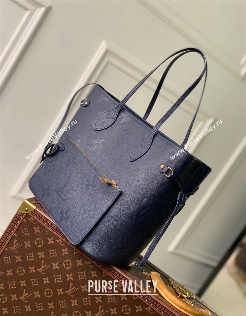 Louis Vuitton Neverfull MM Tote Bag in Embossed Leather M45685 Dark Blue 2024 (KI-241210082)