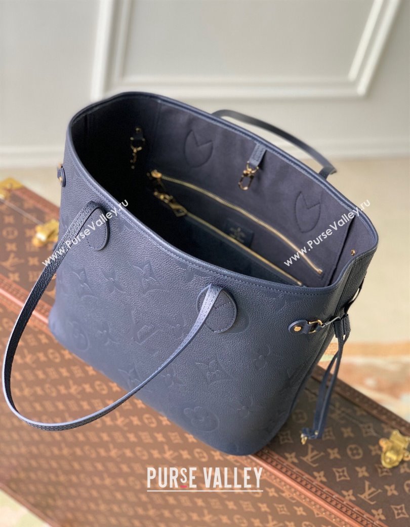 Louis Vuitton Neverfull MM Tote Bag in Embossed Leather M45685 Dark Blue 2024 (KI-241210082)