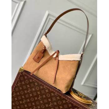 Louis Vuitton CarryAll PM Hobo Bag in Browm Monogram Suede M11843 2024 (KI-241210083)