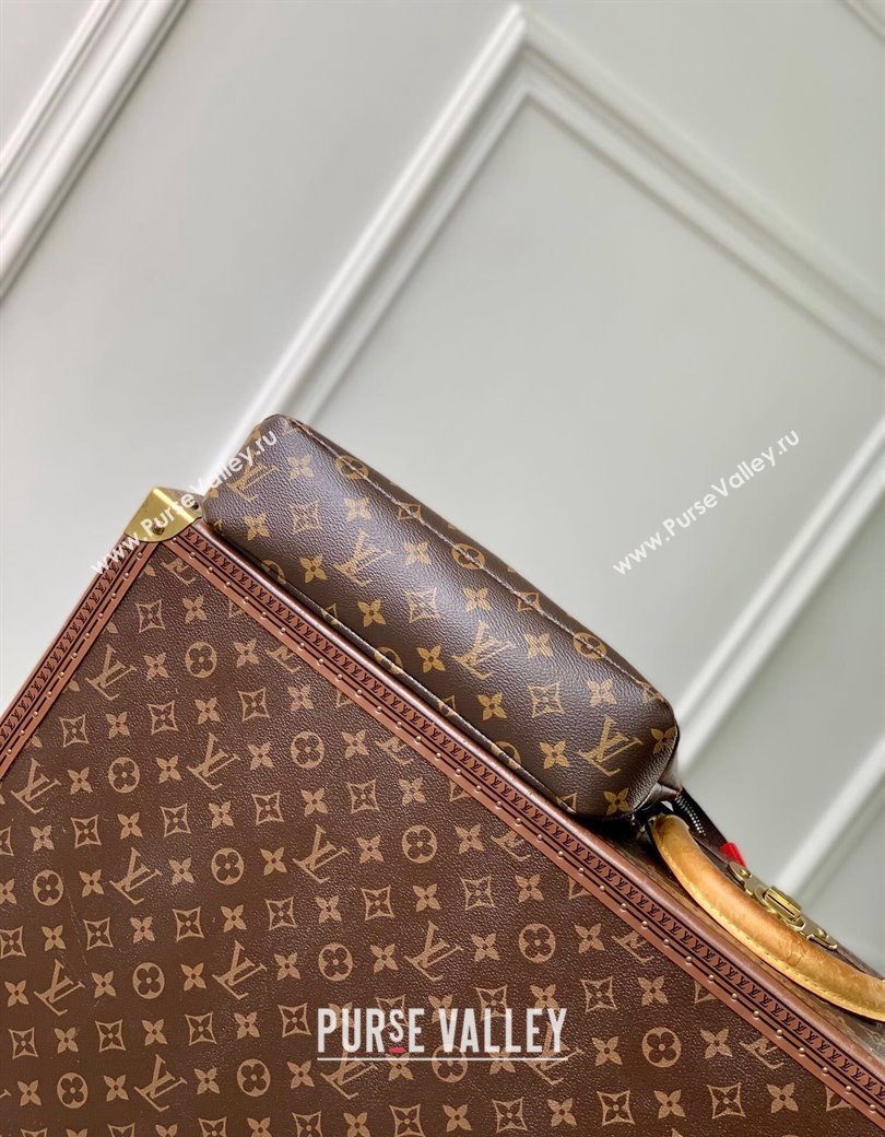 Louis Vuitton Pochette Voyage Souple Pouch in Monogram Macassar Canvas M13199 Red 2024 (KI-241210084)