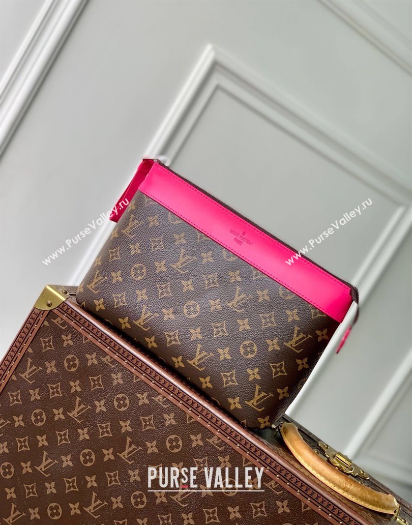 Louis Vuitton Pochette Voyage Souple Pouch in Monogram Macassar Canvas M13356 Pondichery Pink 2024 (KI-241210085)