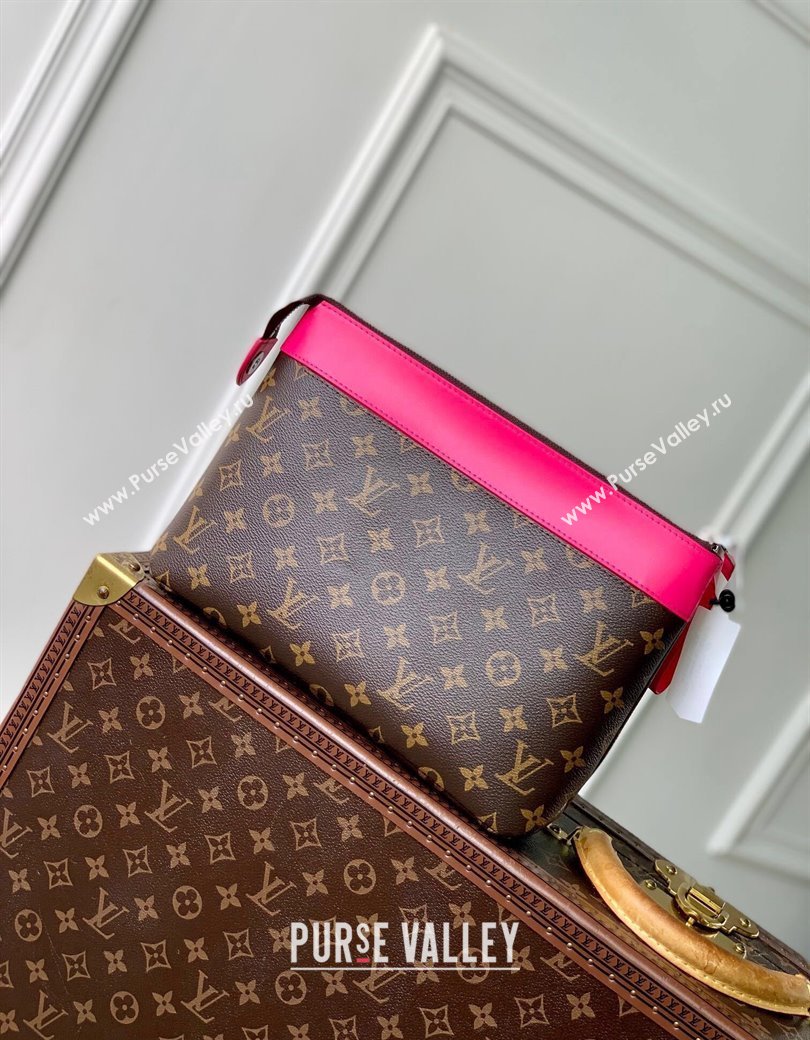 Louis Vuitton Pochette Voyage Souple Pouch in Monogram Macassar Canvas M13356 Pondichery Pink 2024 (KI-241210085)