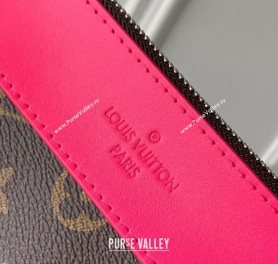 Louis Vuitton Pochette Voyage Souple Pouch in Monogram Macassar Canvas M13356 Pondichery Pink 2024 (KI-241210085)