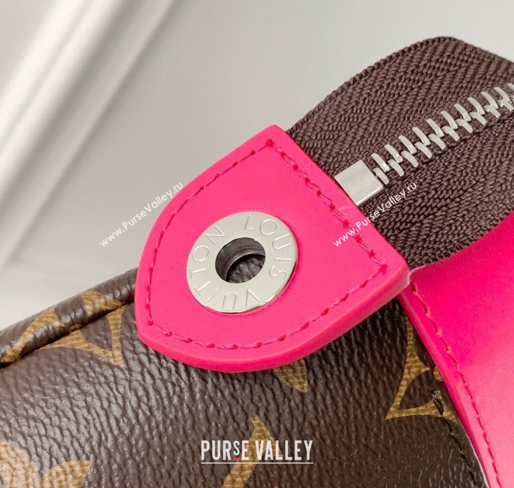 Louis Vuitton Pochette Voyage Souple Pouch in Monogram Macassar Canvas M13356 Pondichery Pink 2024 (KI-241210085)