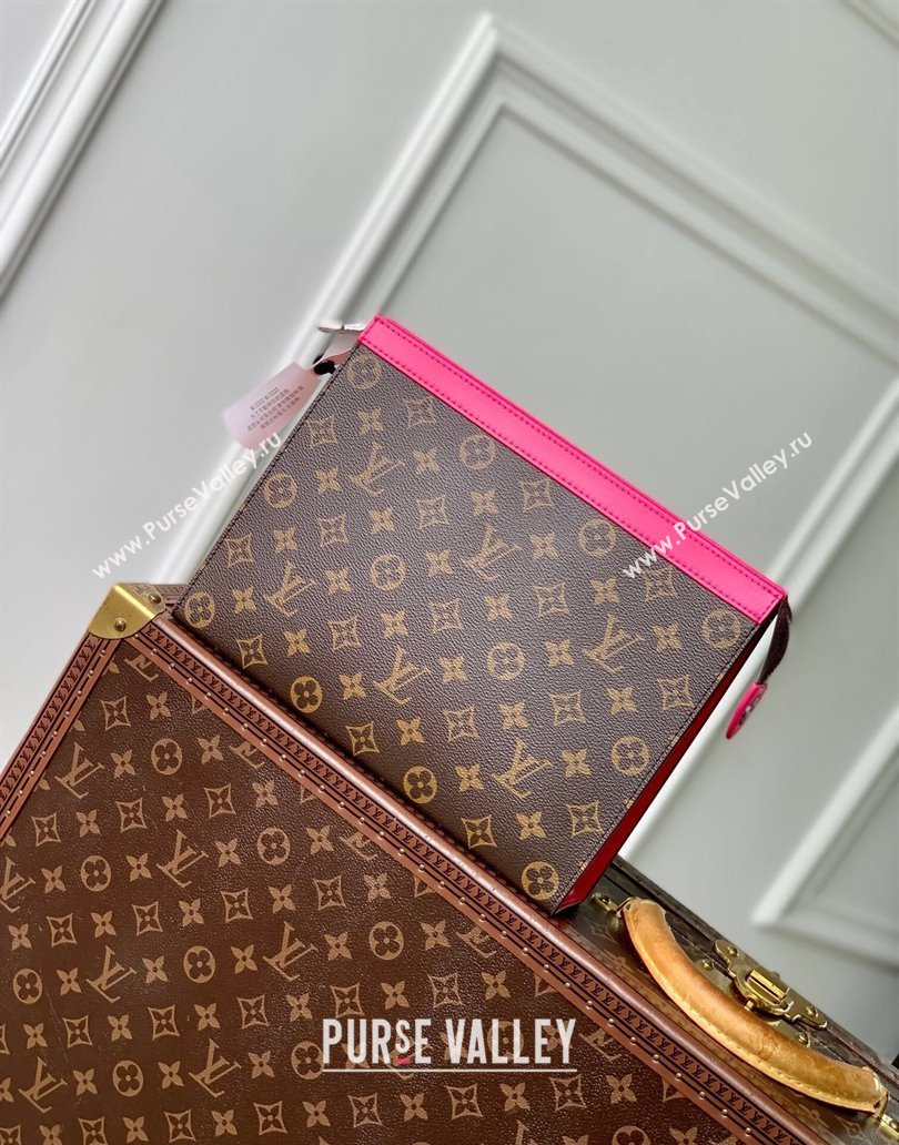 Louis Vuitton Pochette Voyage MM Pouch in Monogram Macassar Canvas M12818 Pondichery Pink 2024 (KI-241210087)