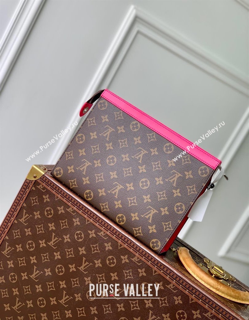 Louis Vuitton Pochette Voyage MM Pouch in Monogram Macassar Canvas M12818 Pondichery Pink 2024 (KI-241210087)