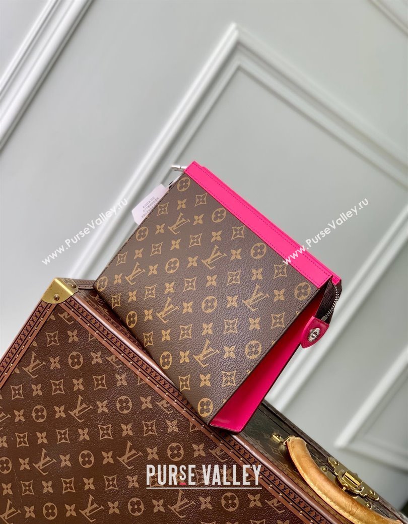 Louis Vuitton Pochette Voyage MM Pouch in Monogram Macassar Canvas M12818 Pondichery Pink 2024 (KI-241210087)