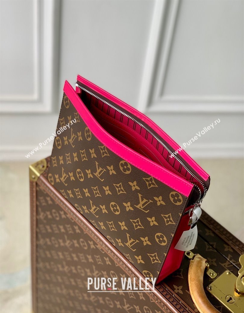 Louis Vuitton Pochette Voyage MM Pouch in Monogram Macassar Canvas M12818 Pondichery Pink 2024 (KI-241210087)