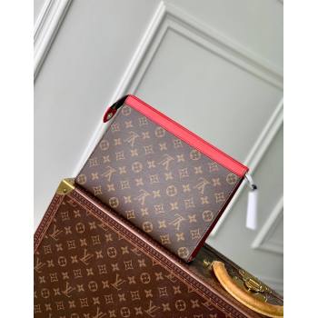 Louis Vuitton Pochette Voyage MM Pouch in Monogram Macassar Canvas M12820 Red 2024 (KI-241210088)