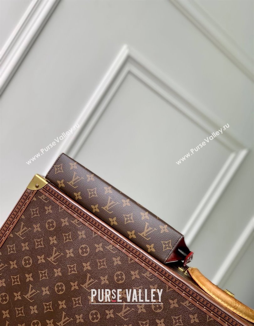 Louis Vuitton Pochette Voyage MM Pouch in Monogram Macassar Canvas M12820 Red 2024 (KI-241210088)