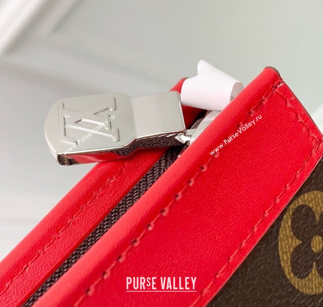 Louis Vuitton Pochette Voyage MM Pouch in Monogram Macassar Canvas M12820 Red 2024 (KI-241210088)