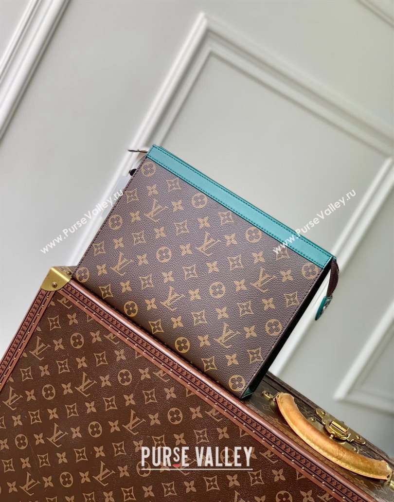 Louis Vuitton Pochette Voyage MM Pouch in Monogram Macassar Canvas M12820 Green2 2024 (KI-241210089)