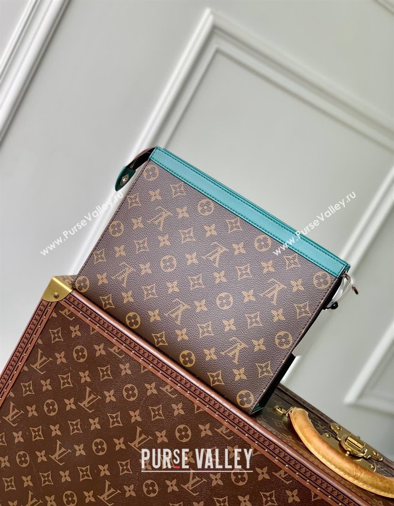 Louis Vuitton Pochette Voyage MM Pouch in Monogram Macassar Canvas M12820 Green2 2024 (KI-241210089)