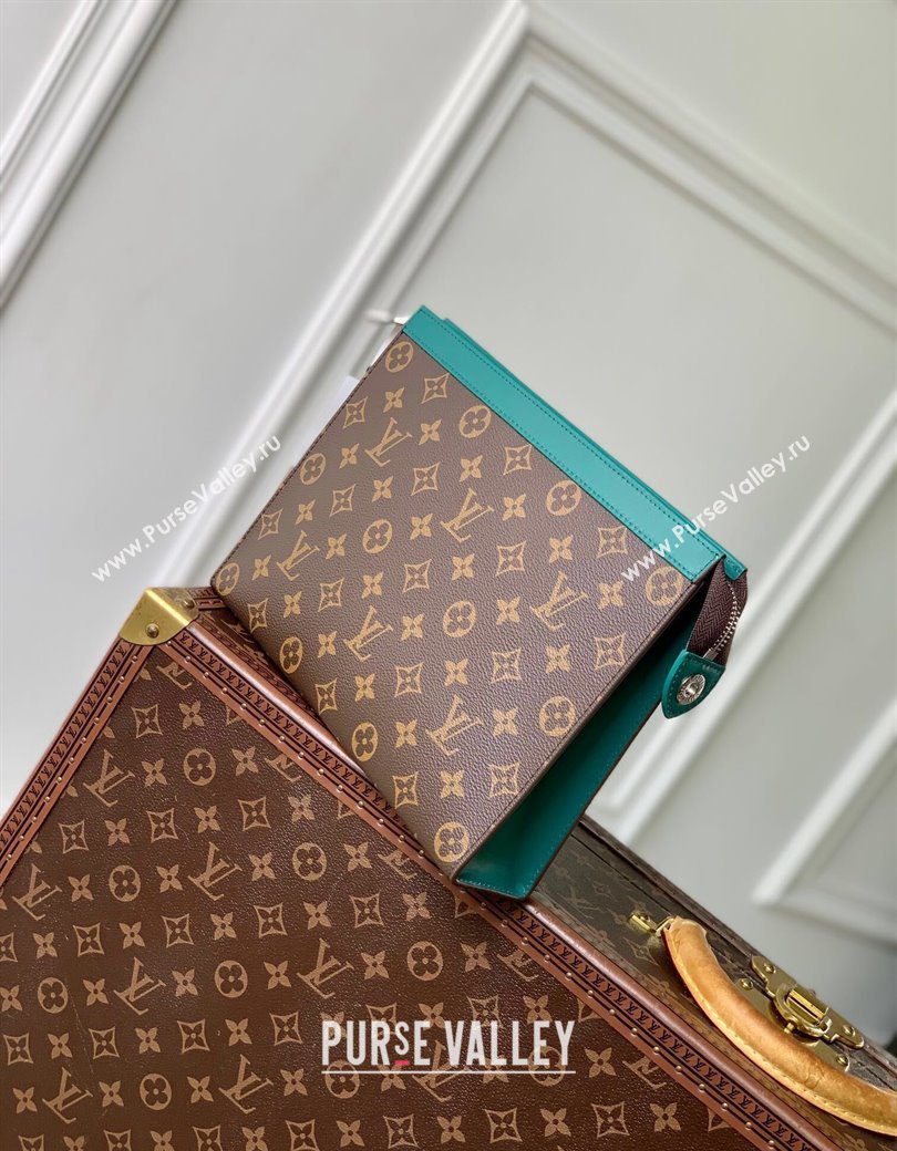 Louis Vuitton Pochette Voyage MM Pouch in Monogram Macassar Canvas M12820 Green2 2024 (KI-241210089)