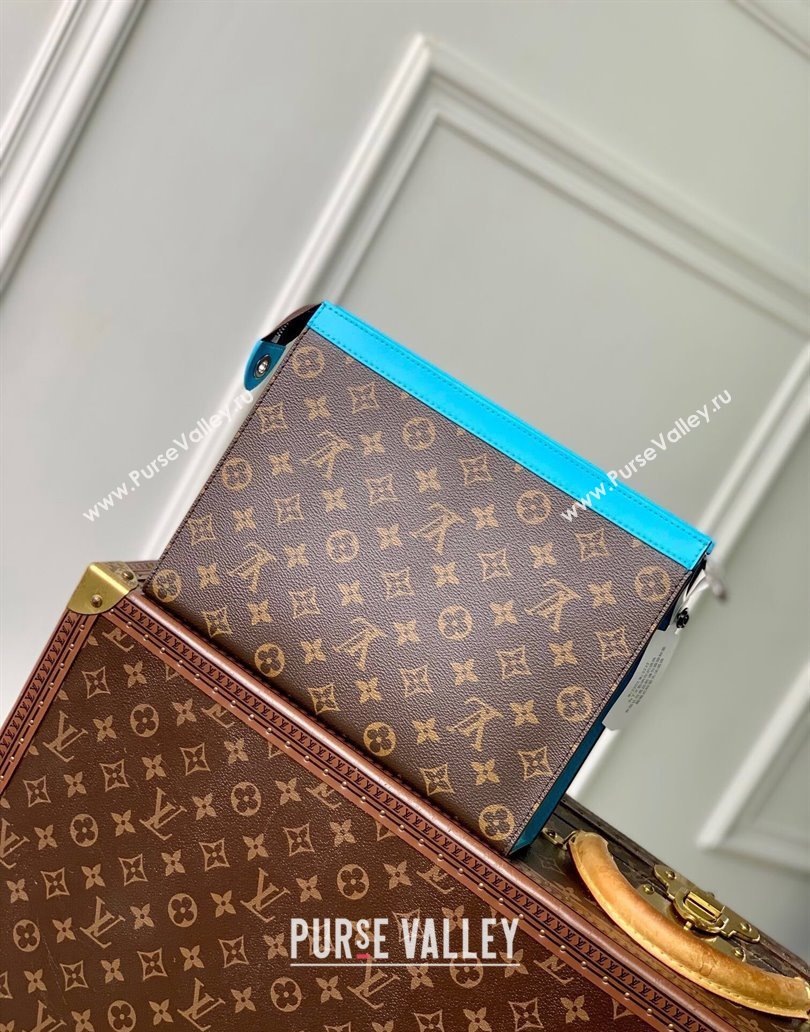 Louis Vuitton Pochette Voyage MM Pouch in Monogram Macassar Canvas M12815 Gaston Blue 2024 (KI-241210091)