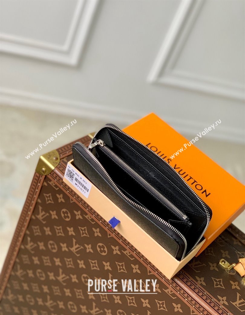 Louis Vuitton Zippy Wallet Horizontal Black Taiga Leather M31071 2024 (KI-241210093)