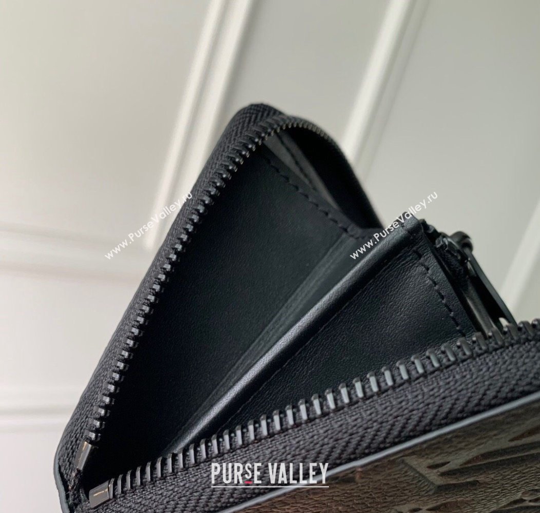 Louis Vuitton Zippy Wallet Horizontal Black Grained Monogram Leather M11721 2024 (KI-241210094)