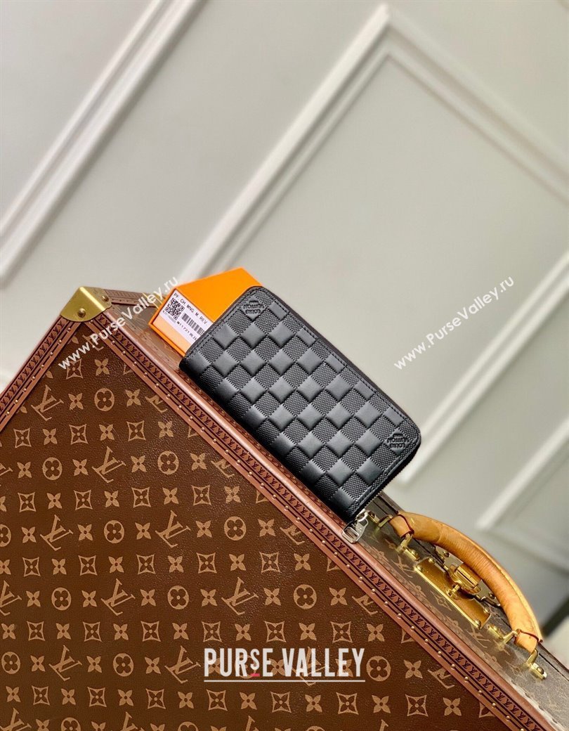 Louis Vuitton Zippy Wallet Horizontal Black Damier Leather M11721 2024 (KI-241210096)