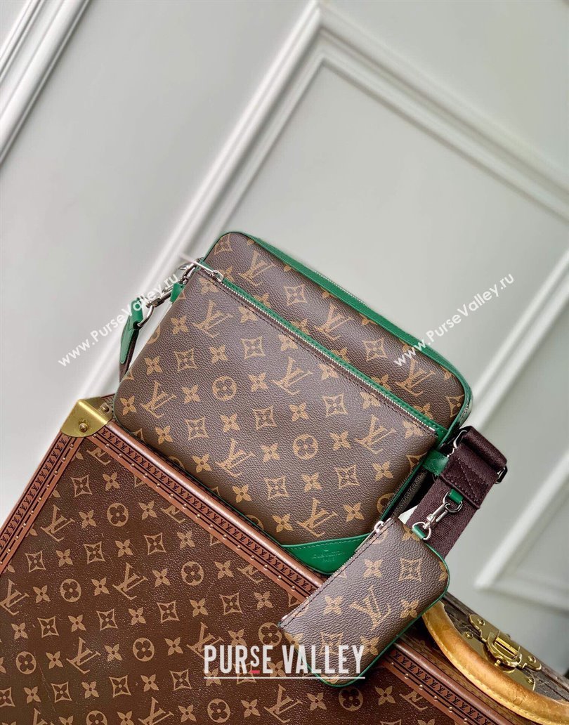 Louis Vuitton Mens Trio Messenger bag in Monogram Macassar Canvas M12766 Borneo Green 2024 (KI-241210105)