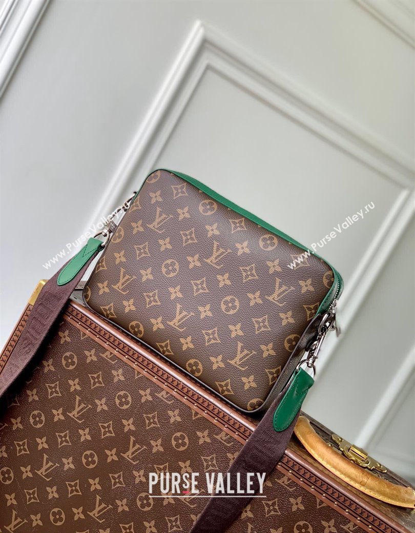 Louis Vuitton Mens Trio Messenger bag in Monogram Macassar Canvas M12766 Borneo Green 2024 (KI-241210105)