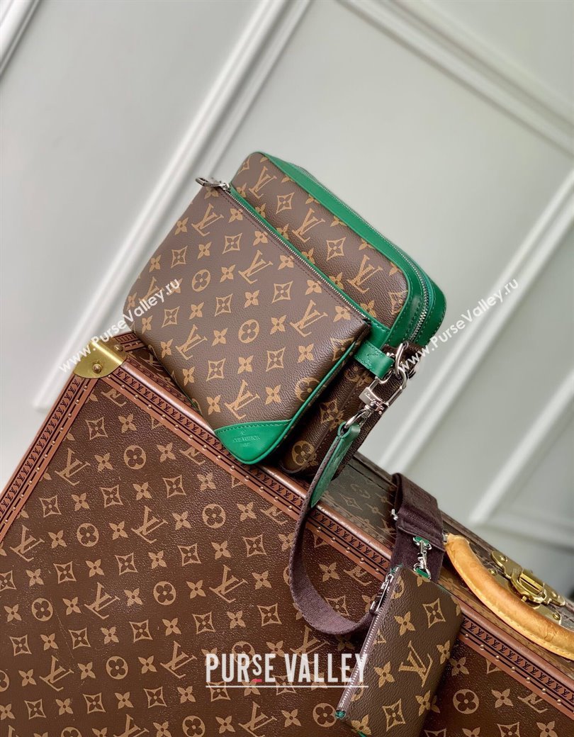 Louis Vuitton Mens Trio Messenger bag in Monogram Macassar Canvas M12766 Borneo Green 2024 (KI-241210105)