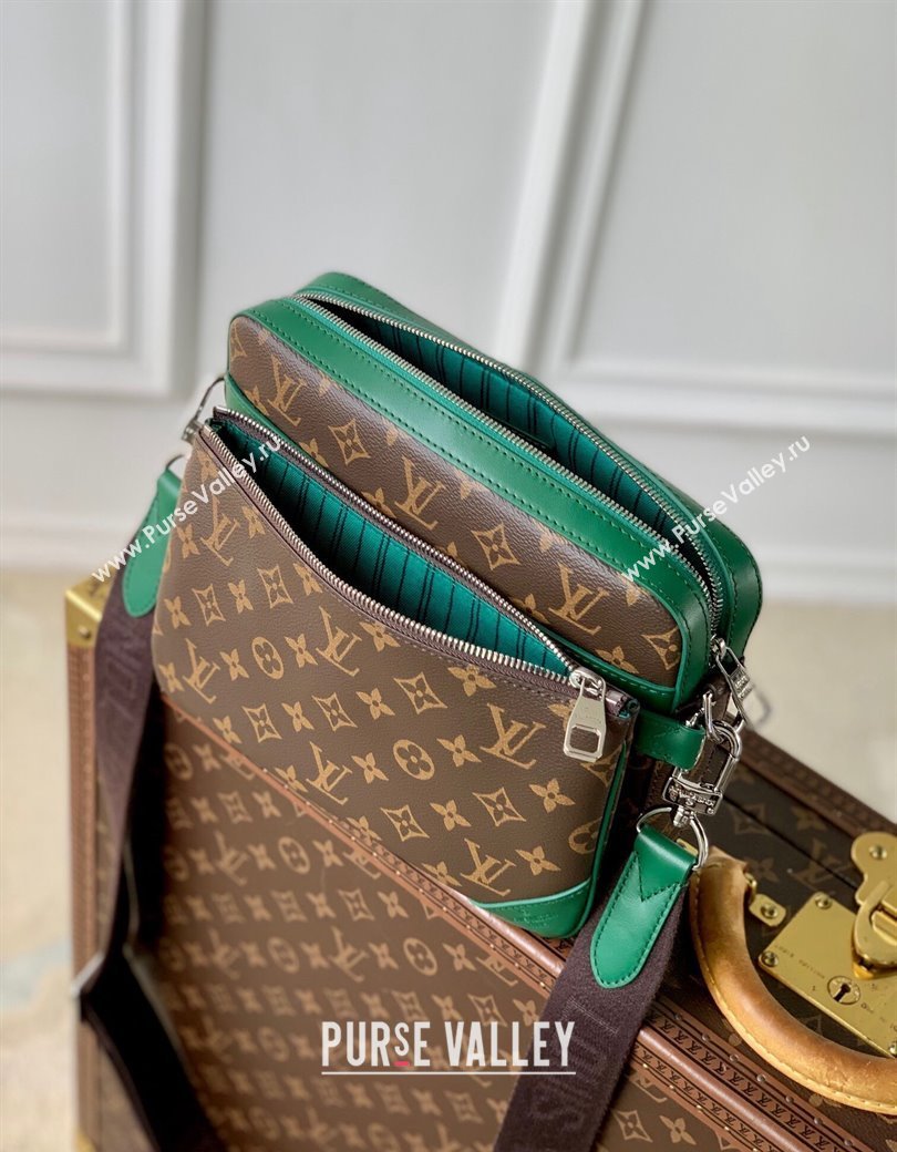 Louis Vuitton Mens Trio Messenger bag in Monogram Macassar Canvas M12766 Borneo Green 2024 (KI-241210105)