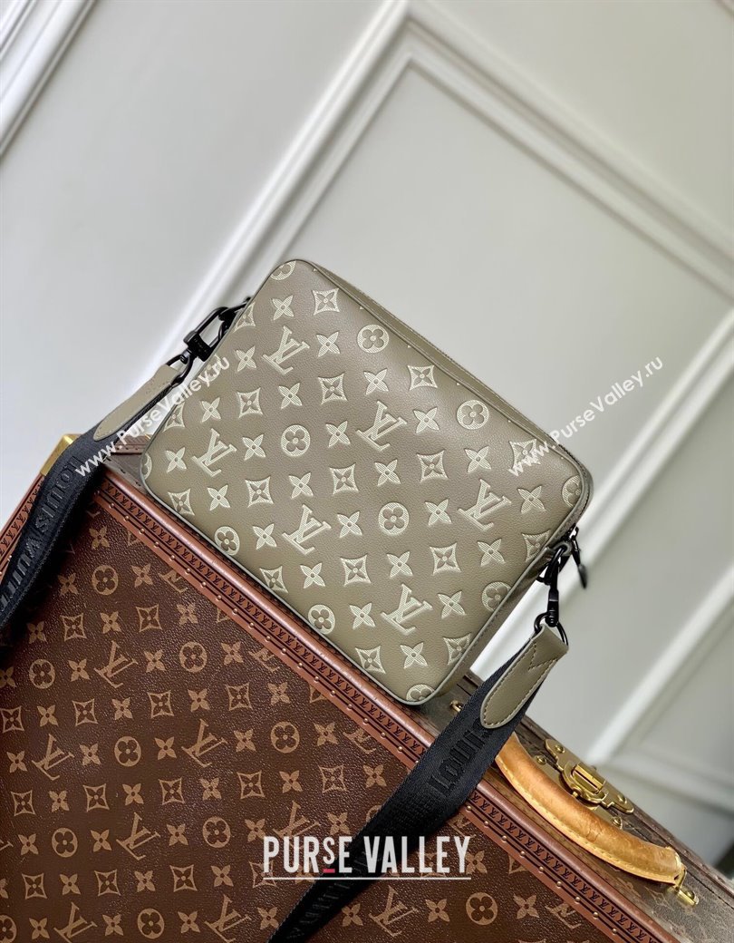 Louis Vuitton Trio Messenger bag in Monogram Shadow Calfskin M12490 Khaki Grey 2024 (KI-241210106)