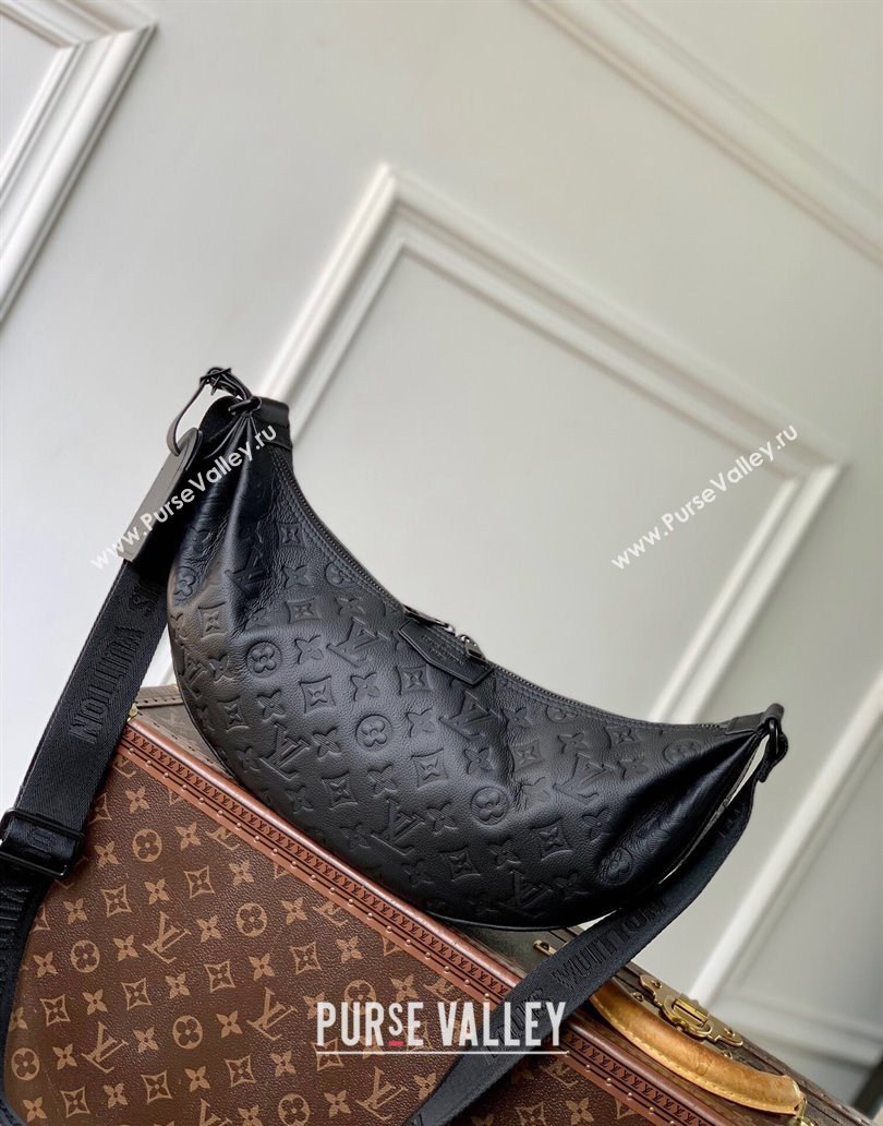 Louis Vuitton Mens Hobo Hamac Bag in Black Monogram Shadow Leather M12850 2024 (KI-241210107)