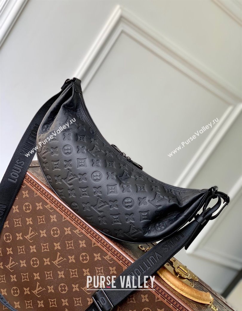 Louis Vuitton Mens Hobo Hamac Bag in Black Monogram Shadow Leather M12850 2024 (KI-241210107)