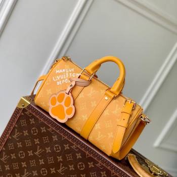 Louis Vuitton Keepall Bandouliere 25 Bag in Yellow Monogram Heritage Canvas M13166 2024 (KI-241210109)