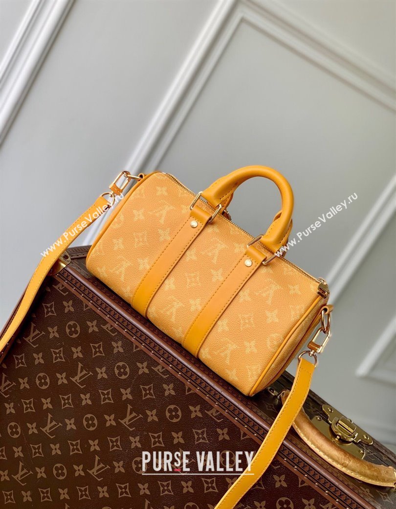 Louis Vuitton Keepall Bandouliere 25 Bag in Yellow Monogram Heritage Canvas M13166 2024 (KI-241210109)