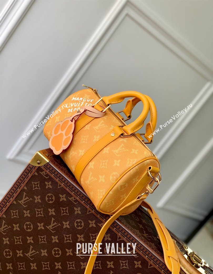 Louis Vuitton Keepall Bandouliere 25 Bag in Yellow Monogram Heritage Canvas M13166 2024 (KI-241210109)