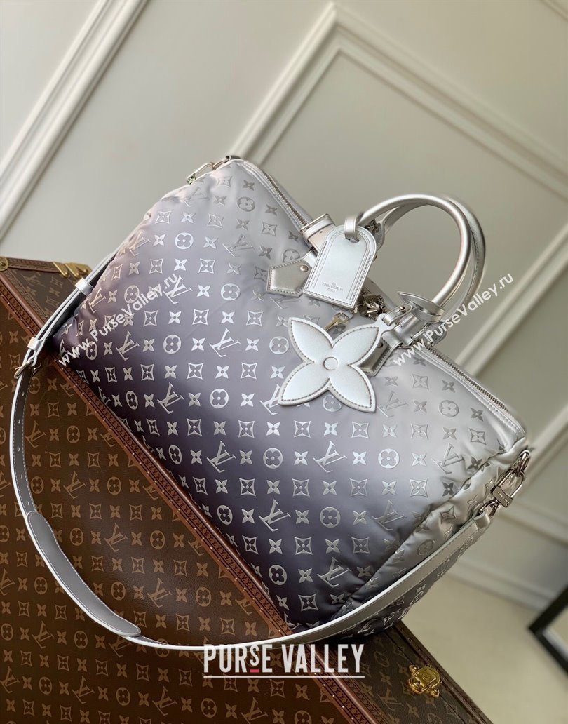 Louis Vuitton Keepall Bandouliere 45 Bag in Frost Gradient Silver Monogram Nylon M12067 2024 (KI-241210059)