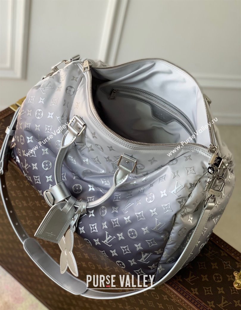 Louis Vuitton Keepall Bandouliere 45 Bag in Frost Gradient Silver Monogram Nylon M12067 2024 (KI-241210059)