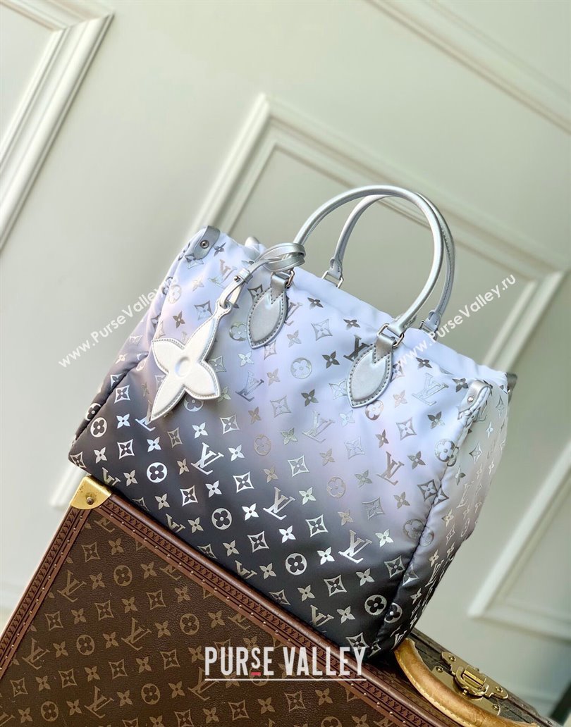 Louis Vuitton OnTheGo MM Tote Bag in Frost Gradient Silver Monogram Nylon M11847 2024 (KI-241210060)