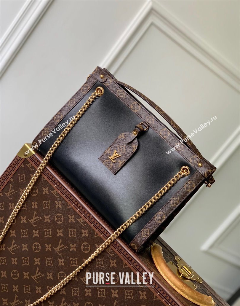 Louis Vuitton Nova PM Tote Bag in Black Calfskin and Monogram Canvas M13140 2024 (KI-241210110)