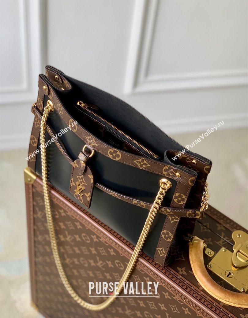 Louis Vuitton Nova PM Tote Bag in Black Calfskin and Monogram Canvas M13140 2024 (KI-241210110)