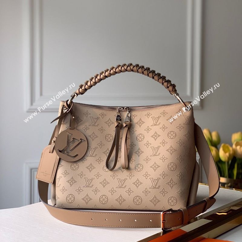 Louis Vuitton Beaubourg Hobo MM Bag in Mahina Perforated Calfskin M56084 Beige 2025 (KI-250121024)