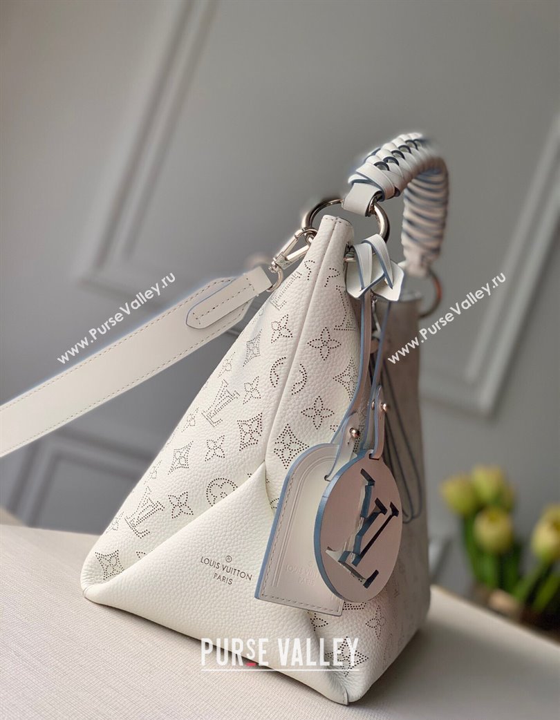 Louis Vuitton Beaubourg Hobo MM Bag in Mahina Perforated Calfskin M56201 White 2025 (KI-250121025)