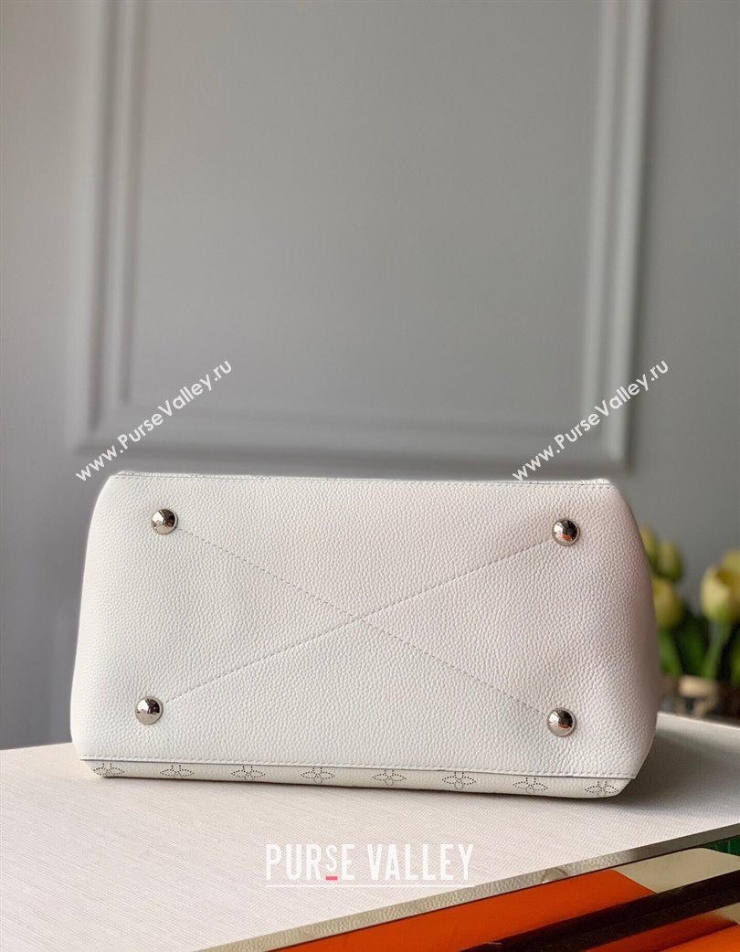 Louis Vuitton Beaubourg Hobo MM Bag in Mahina Perforated Calfskin M56201 White 2025 (KI-250121025)