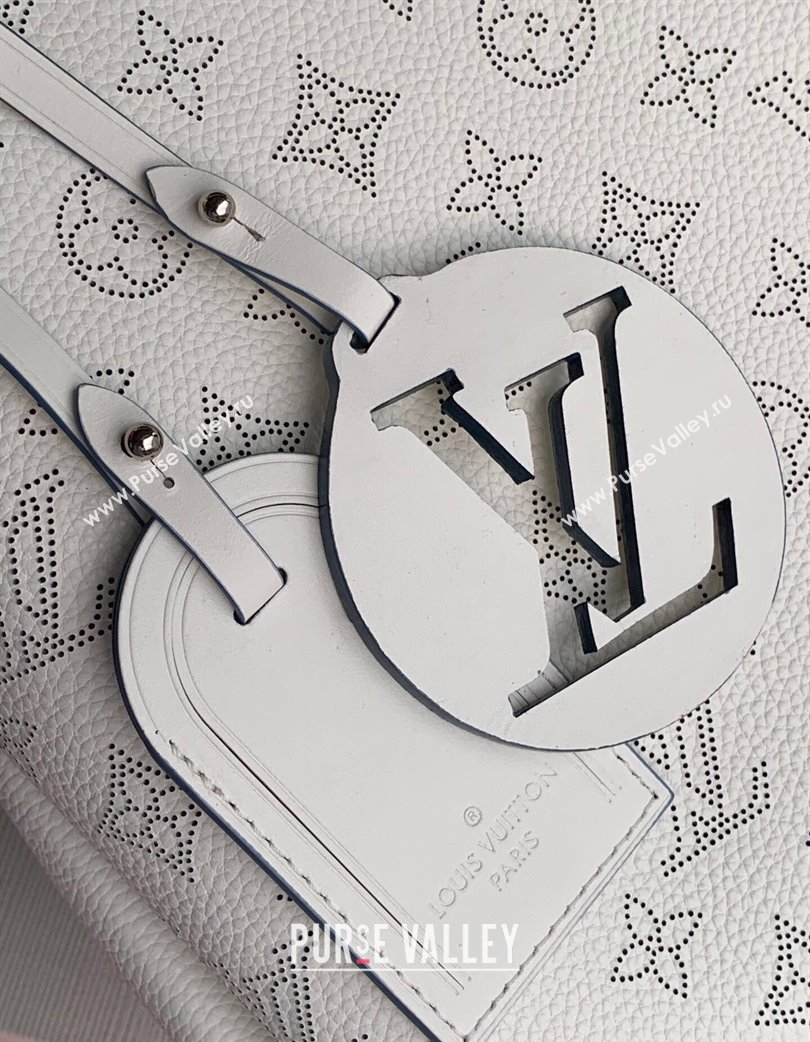Louis Vuitton Beaubourg Hobo MM Bag in Mahina Perforated Calfskin M56201 White 2025 (KI-250121025)