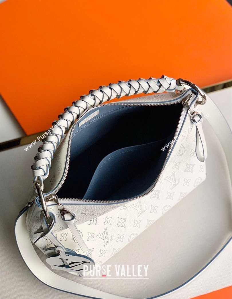 Louis Vuitton Beaubourg Hobo MM Bag in Mahina Perforated Calfskin M56201 White 2025 (KI-250121025)