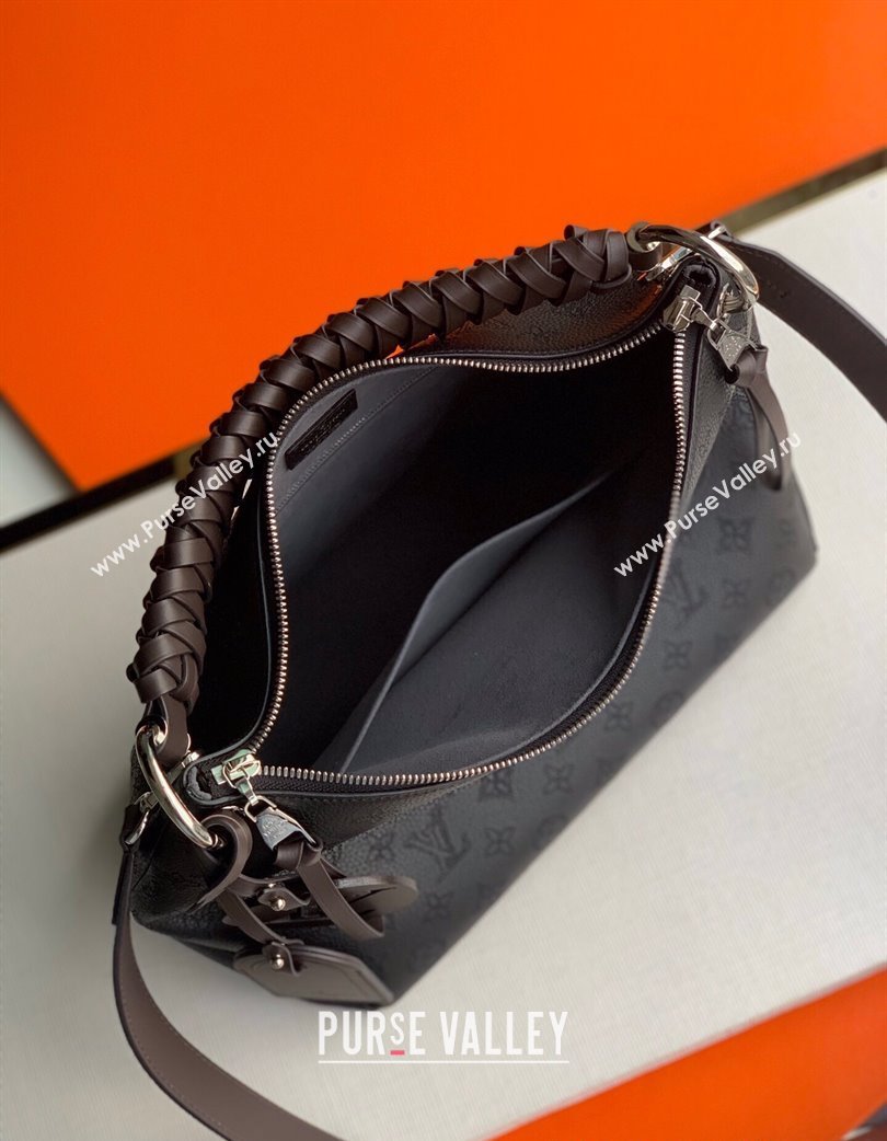 Louis Vuitton Beaubourg Hobo MM Bag in Mahina Perforated Calfskin M56073 Black 2025 (KI-250121026)