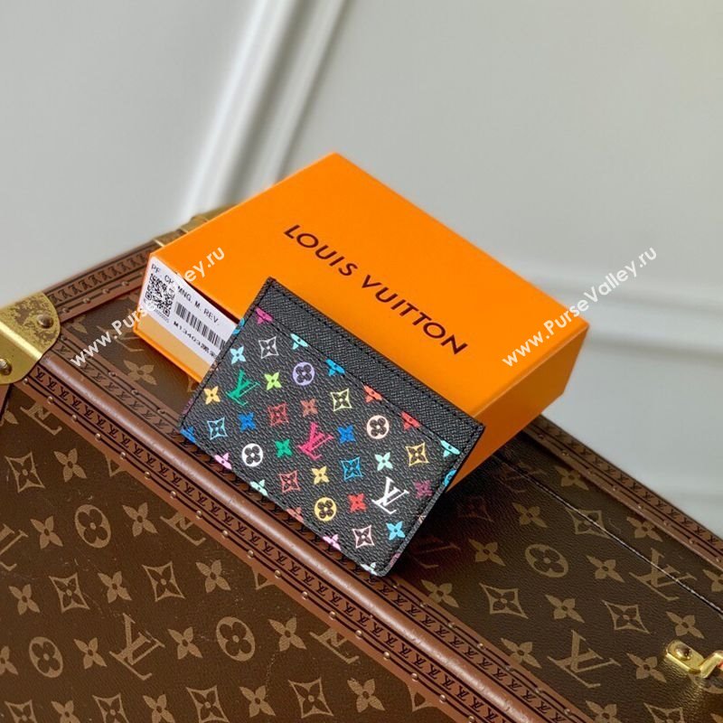 Louis Vuitton LV x TM Card Holder Wallet in Multicolored Monogram Canvas Black 2025 M13403 (KI-250120013)