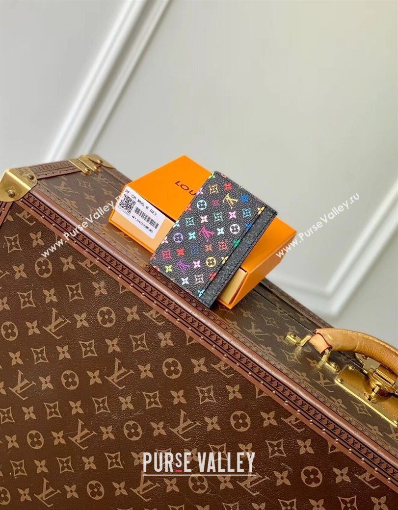 Louis Vuitton LV x TM Card Holder Wallet in Multicolored Monogram Canvas Black 2025 M13403 (KI-250120013)