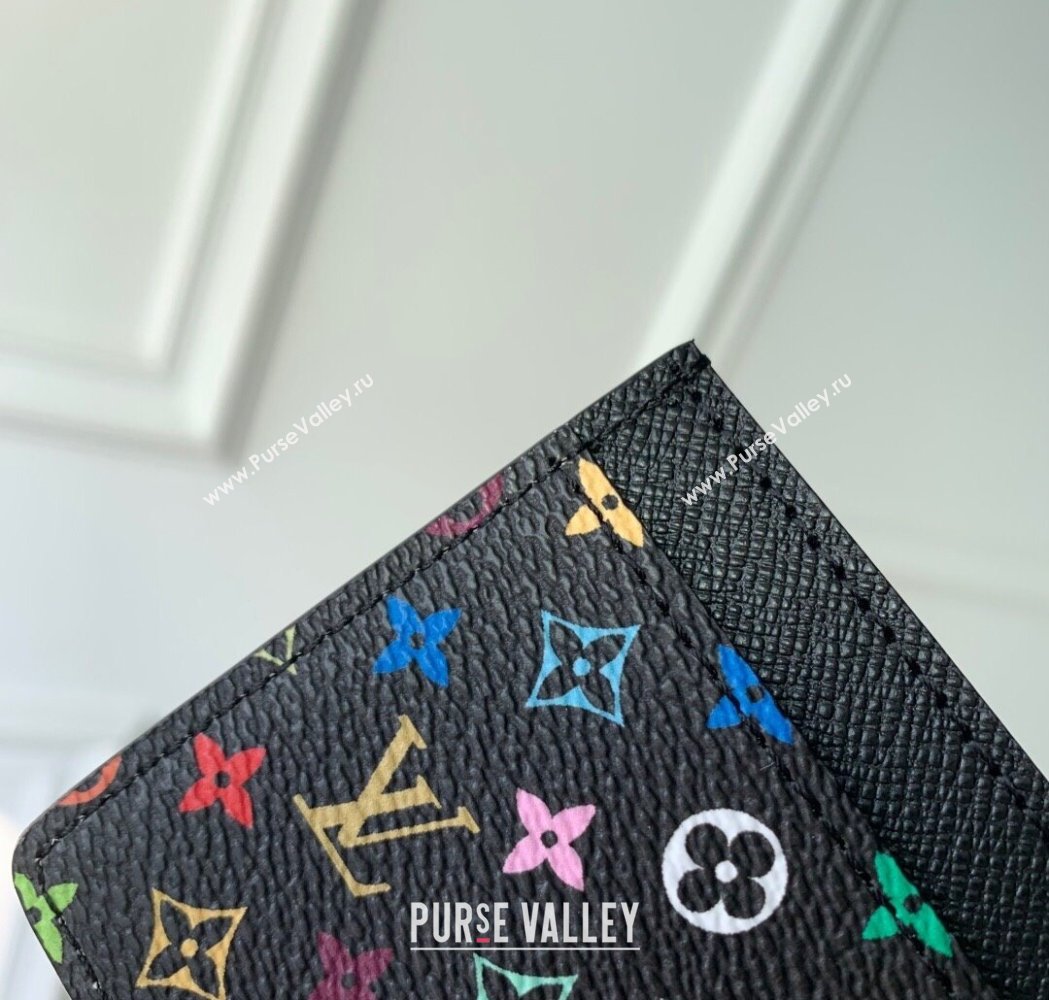 Louis Vuitton LV x TM Card Holder Wallet in Multicolored Monogram Canvas Black 2025 M13403 (KI-250120013)