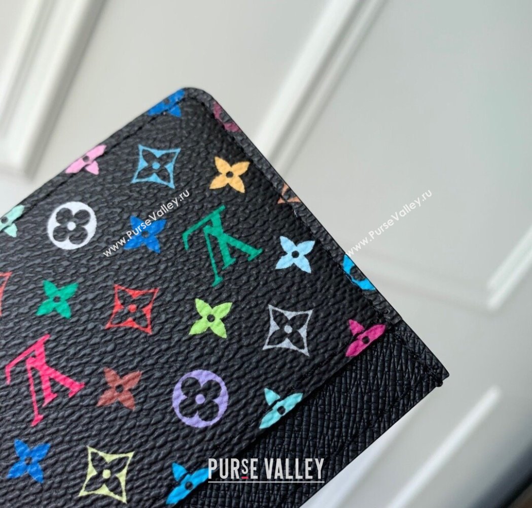 Louis Vuitton LV x TM Card Holder Wallet in Multicolored Monogram Canvas Black 2025 M13403 (KI-250120013)