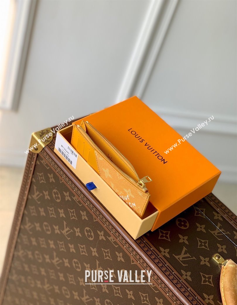 Louis Vuitton Coin Card Holder Wallet in Monogram Heritage Canvas M12660 Yellow 2025 (KI-250120031)