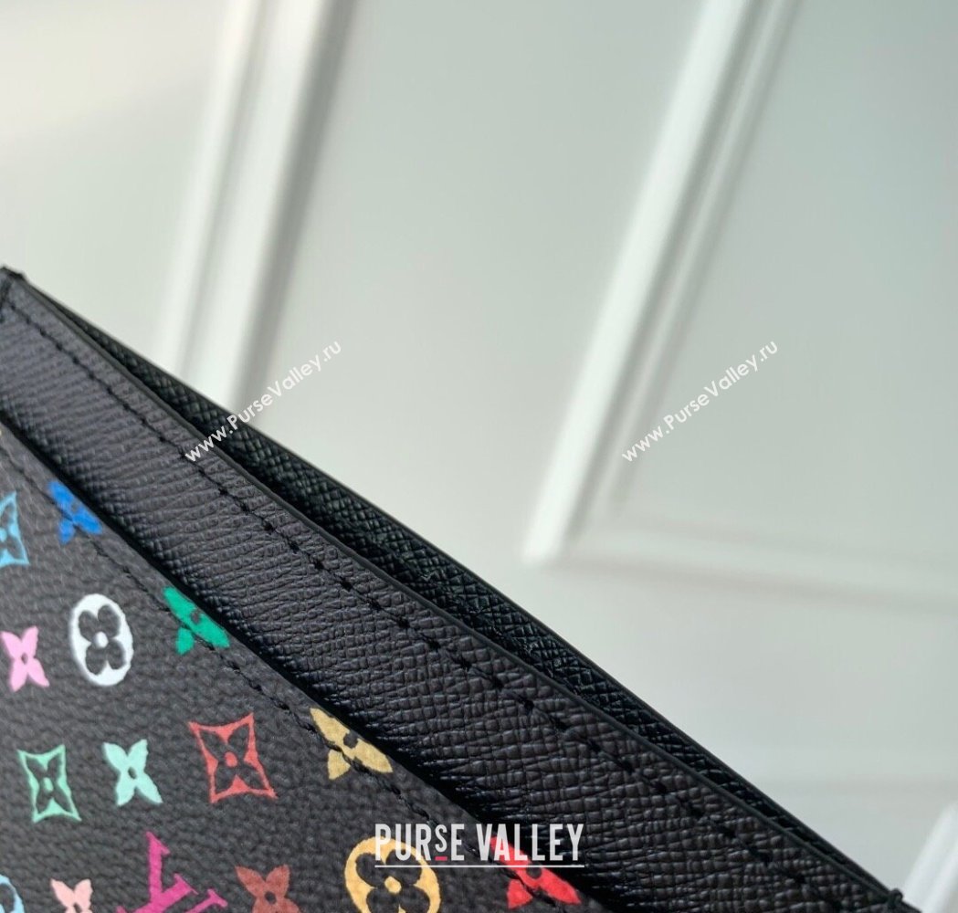 Louis Vuitton LV x TM Card Holder Wallet in Multicolored Monogram Canvas Black 2025 M13403 (KI-250120013)