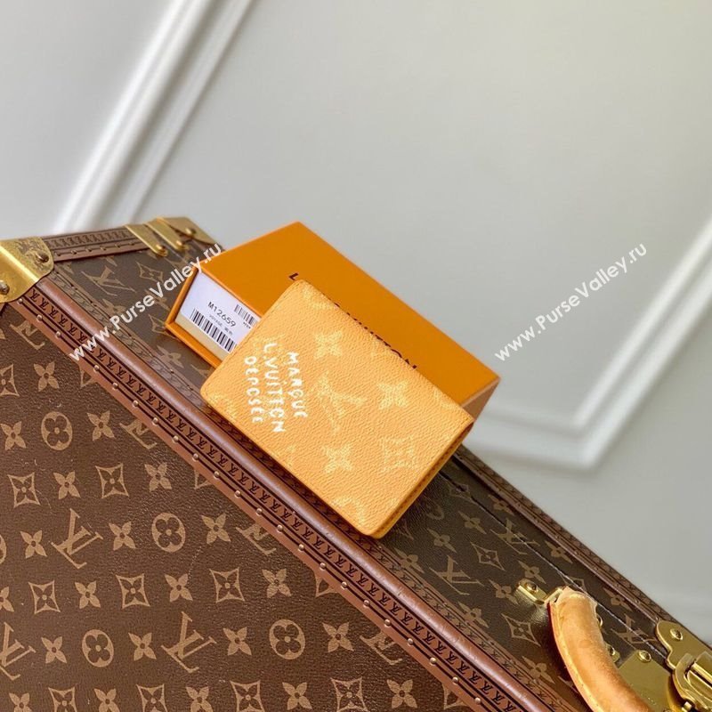 Louis Vuitton Pocket Organizer Wallet in Monogram Heritage Canvas M12659 Yellow 2025 (KI-250120034)